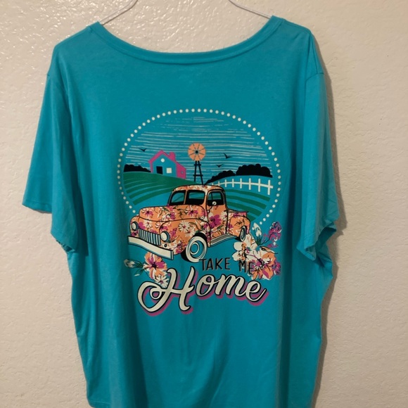 Kim Rogers Teal Short Sleeve Tee - Picture 2 of 3